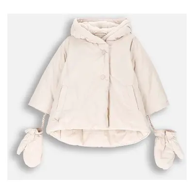 Dětská zimní bunda Coccodrillo béžová barva, OUTERWEAR GIRL NEWBORN