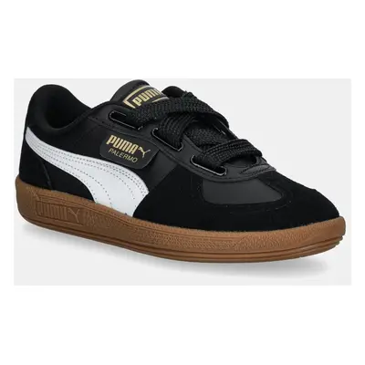 Kožené sneakers boty Puma Palermo Wide Lace SD černá barva, 402109