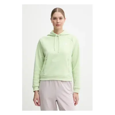 Mikina Under Armour Armour Fleece Pro dámská, zelená barva, s kapucí, hladká, 1386504