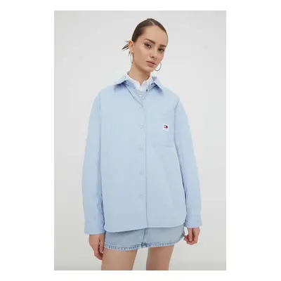 Košilová bunda Tommy Jeans oversize, DW0DW17522