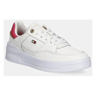 Kožené sneakers boty Tommy Hilfiger ESSENTIAL BASKET SNEAKER béžová barva, FW0FW08261