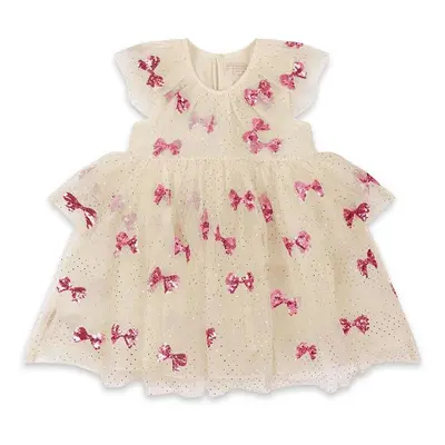 Dívčí šaty Konges Sløjd YVONNE FAIRY DRESS béžová barva, mini, KS102156