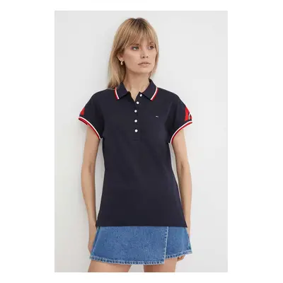 Polo tričko Tommy Hilfiger tmavomodrá barva, WW0WW41285