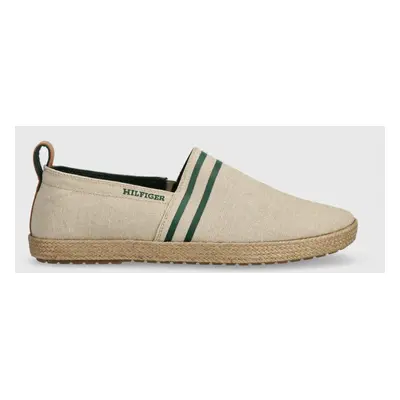 Espadrilky Tommy Hilfiger ESPADRILLE C CHAMBRAY béžová barva, FM0FM04982