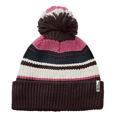 Dětská čepice Jack Wolfskin POMPOM BEANIE fialová barva