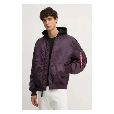 Bomber bunda Alpha Industries MA-1 ZH Back EMB tmavomodrá barva, zimní, oversize