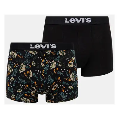 Boxerky Levi's 2-pack pánské, černá barva, 37149-1015