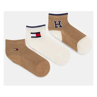 Kojenecké ponožky Tommy Hilfiger 3-pack hnědá barva, 701229881