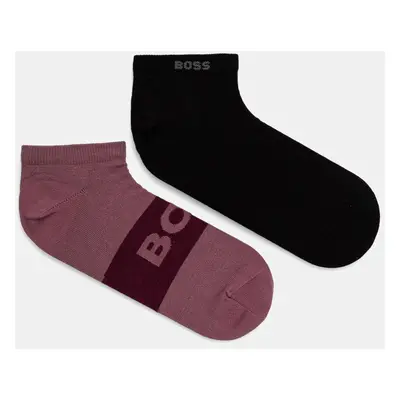 Ponožky BOSS 2-pack pánské, černá barva, 50467747