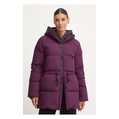 Péřová bunda Jack Wolfskin Kirschallee dámská, fialová barva, zimní, A60213