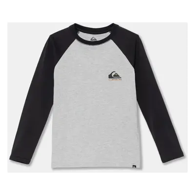 Dětské bavlněné tričko s dlouhým rukávem Quiksilver COMP LOGO RAGLAN LS šedá barva, EQBZT04738