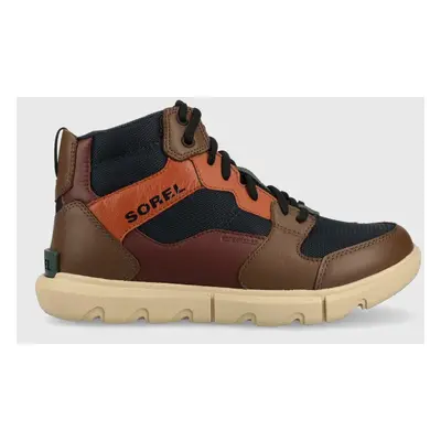 Sneakers boty Sorel Explorer Sneaker Mid hnědá barva