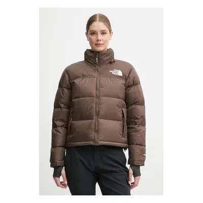 Péřová bunda The North Face 1996 Retro Nuptse dámská, hnědá barva, zimní, NF0A3XEO1OI1