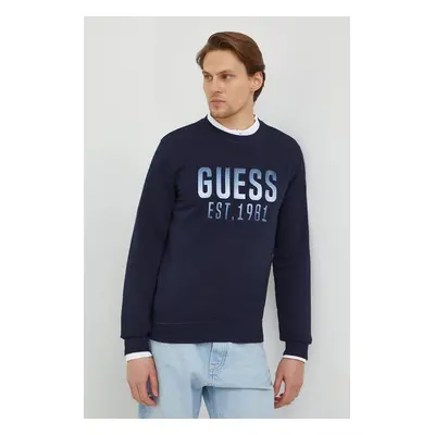 Mikina Guess BEAU pánská, tmavomodrá barva, s aplikací, M4RQ08 KBK32