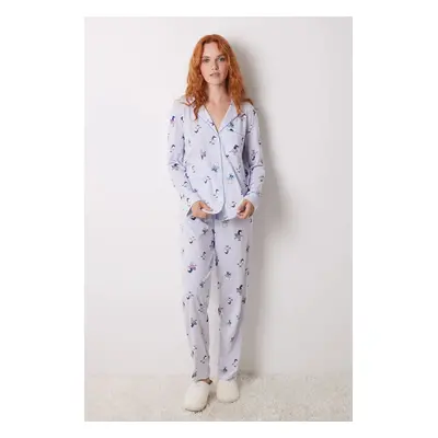 Bavlněné pyžamo women'secret SNOOPY modrá barva, bavlněná, 3138613