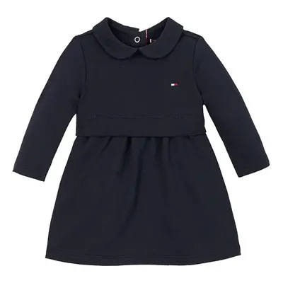 Dětské bavlněné šaty Tommy Hilfiger tmavomodrá barva, mini, KN0KN01972