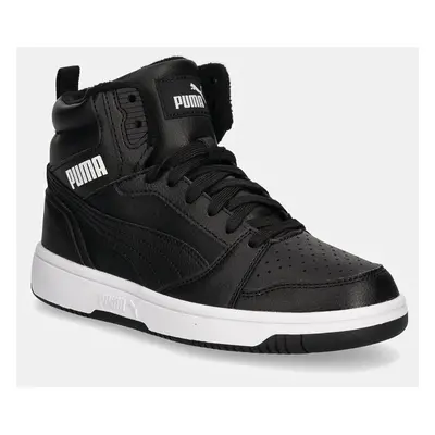 Dětské sneakers boty Puma Rebound V6 Mid WTR černá barva, 394685