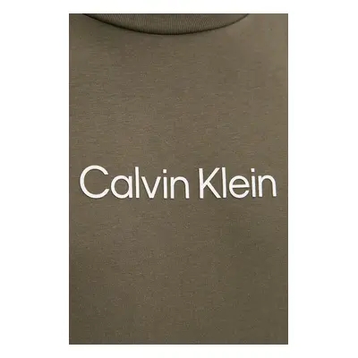 Bavlněné tričko Calvin Klein zelená barva, K10K111346