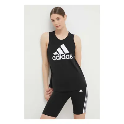 Bavlněný top adidas GS1359 černá barva, GS1359