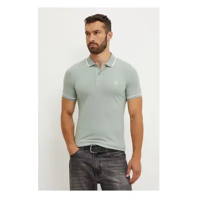 Polo tričko Calvin Klein Jeans šedá barva, J30J315603