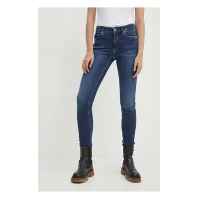 Džíny Calvin Klein Jeans dámské, tmavomodrá barva, J20J223646