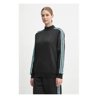 Mikina adidas Animal dámská, černá barva, s aplikací, IY1661