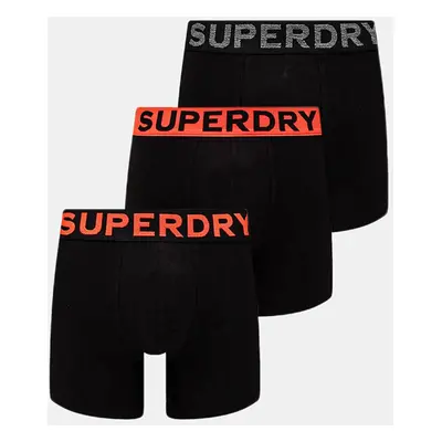 Boxerky Superdry 3-pack pánské, černá barva, M3110452A-13A