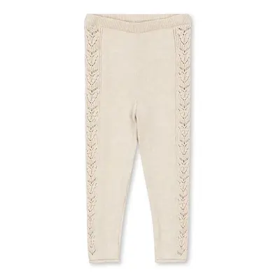 Dětské legíny Konges Sløjd CABBY KNIT PANTS béžová barva, s aplikací, KS101447