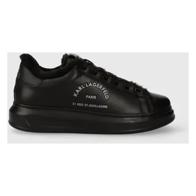 Kožené sneakers boty Karl Lagerfeld KAPRI MENS černá barva, KL52538L