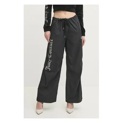 Tepláky Juicy Couture AYLA PARACHUTE PANT černá barva, s aplikací, JCWBJ24306