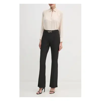 Kalhoty Artigli dámské, černá barva, zvony, high waist, ACPA000038