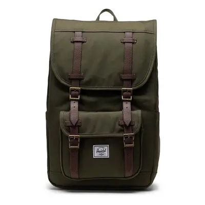 Batoh Herschel Little America Mid Backpack zelená barva, velký, hladký