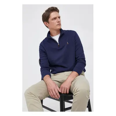 Bavlněný svetr Polo Ralph Lauren pánský, tmavomodrá barva,