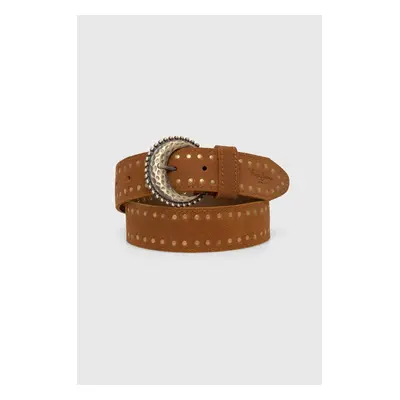 Semišový pásek Pepe Jeans CANDY BELT hnědá barva, PL020848