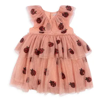 Šaty Konges Sløjd YVONNE LADYBUG DRESS oranžová barva, mini, KS102219