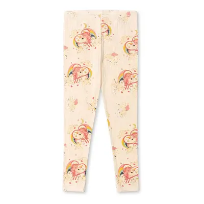 Dětské bavlněné legíny Konges Sløjd MINNIE GLITTER PANTS GOTS béžová barva, KS102176