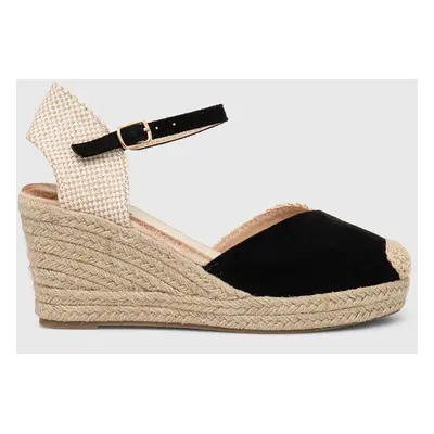 Espadrilky Answear Lab černá barva, na klínku