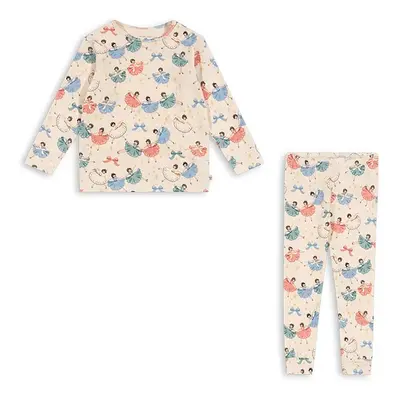 Dětská souprava Konges Sløjd BASIC BLOUSE/PANTS SET GOTS béžová barva, KS101887