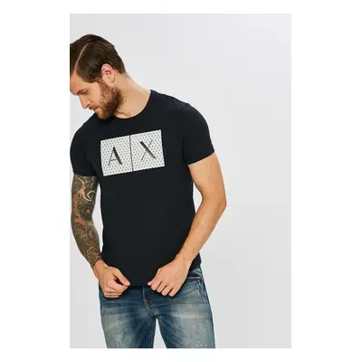 Bavlněné tričko Armani Exchange tmavomodrá barva, s potiskem, 8NZTCK Z8H4Z