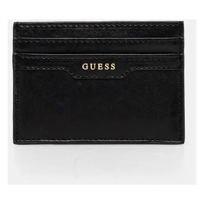 Kožené pouzdro na karty Guess černá barva, RW1693 P4401