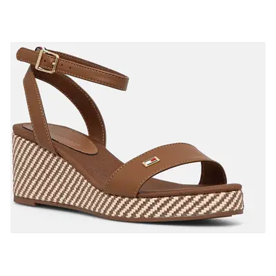 Sandály Tommy Hilfiger IM RAFFIA SANDAL hnědá barva, FW0FW08226