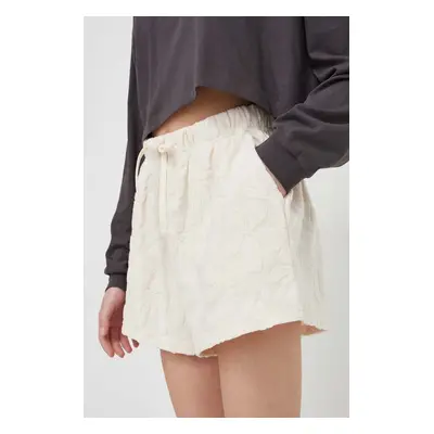 Kraťasy Billabong Loosen Up dámské, béžová barva, hladké, high waist, ABJNS00265