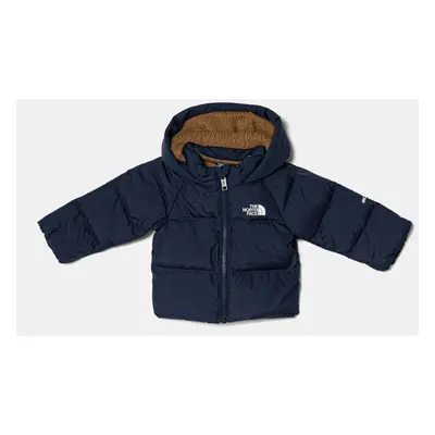 Dětská péřová bunda The North Face BABNORTH DOWN FLEECE LINED JACKET tmavomodrá barva, NF0A88W28