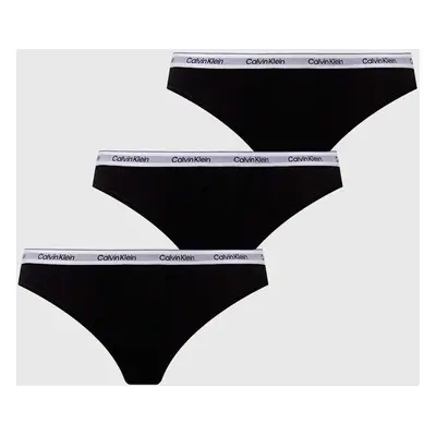 Tanga Calvin Klein Underwear 3-pack černá barva, 000QD5209E