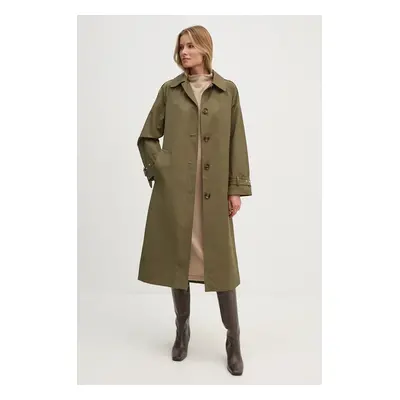 Trench kabát Barbour Marie Showerproof dámský, zelená barva, přechodný, oversize