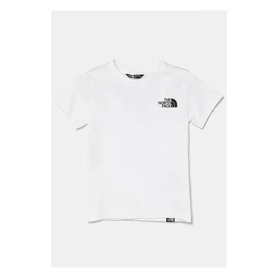 Dětské tričko The North Face TEEN S/S SIMPLE DOME TEE bílá barva, s potiskem, NF0A8DRPFN41