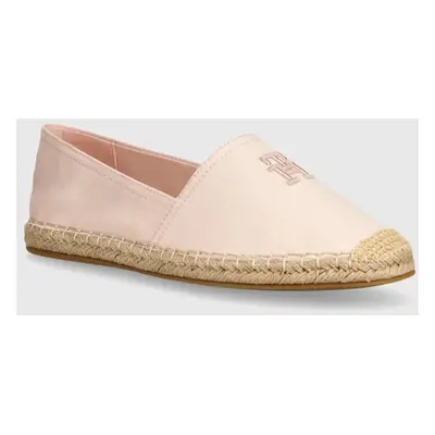 Espadrilky Tommy Hilfiger EMBROIDERED FLAT ESPADRILLE růžová barva, FW0FW07721