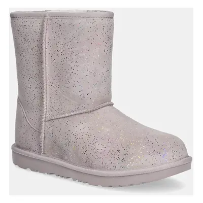 Dětské semišové sněhule UGG KIDS CLASSIC II SHIMMER SKY růžová barva, 1157708K