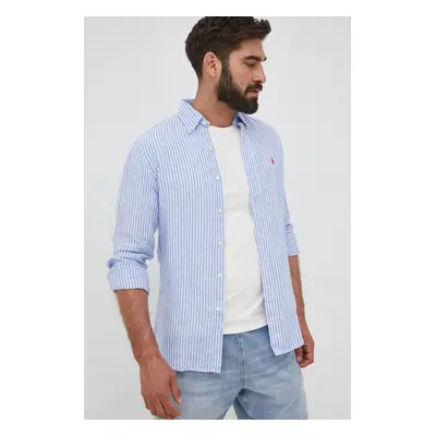 Plátěná košile Polo Ralph Lauren pánská, regular, s límečkem button-down, 710873446001