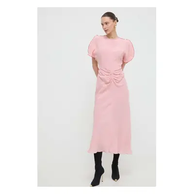 Šaty Victoria Beckham růžová barva, maxi, 1224WDR005227B